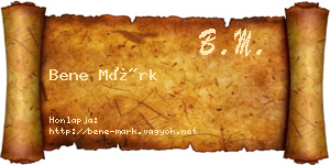 Bene Márk névjegykártya